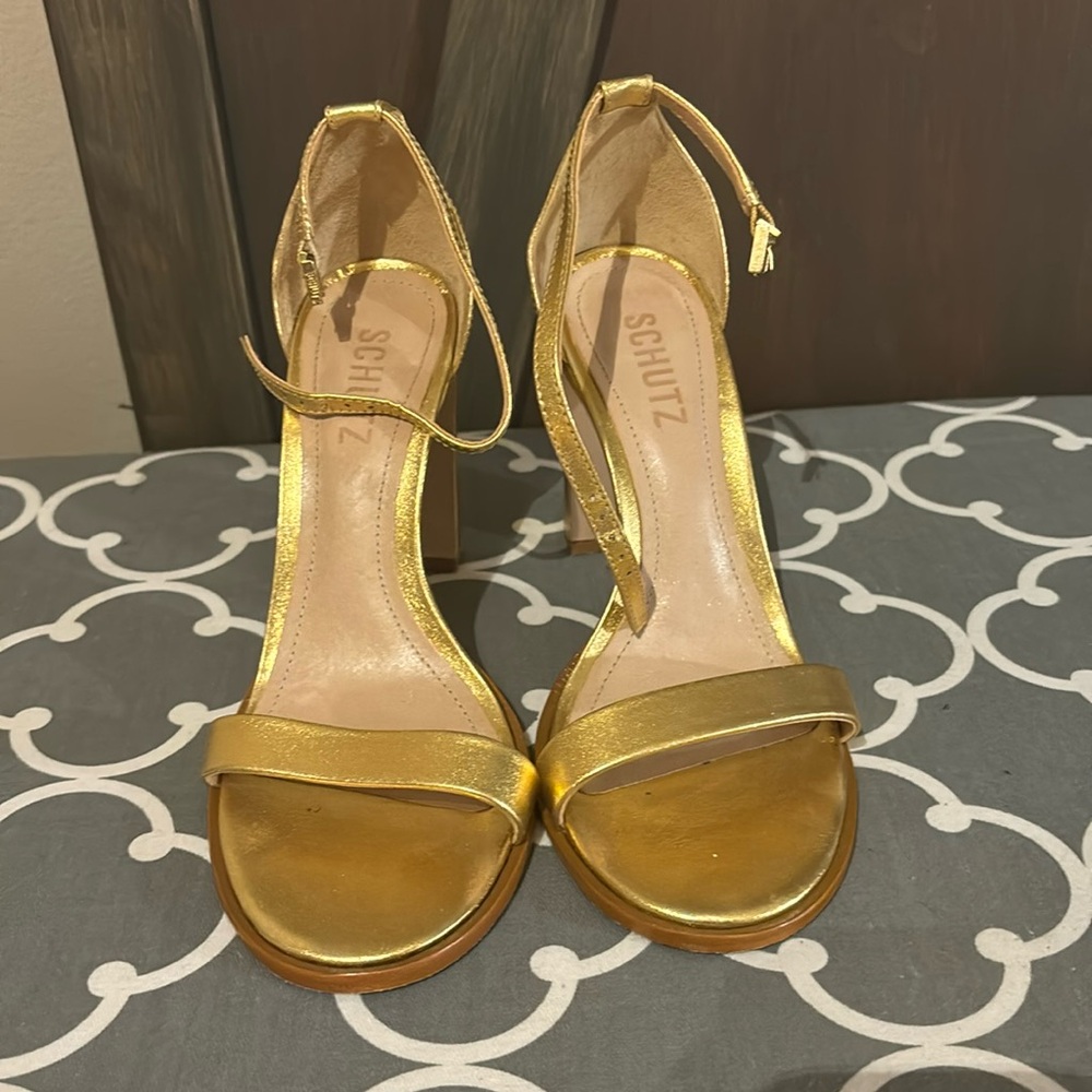 Schutz gold heels